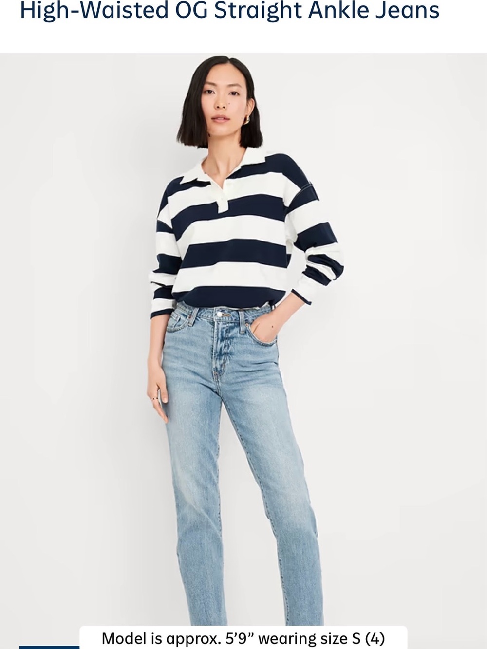 Old Navy Light Blue Cropped Straight-Leg Jeans